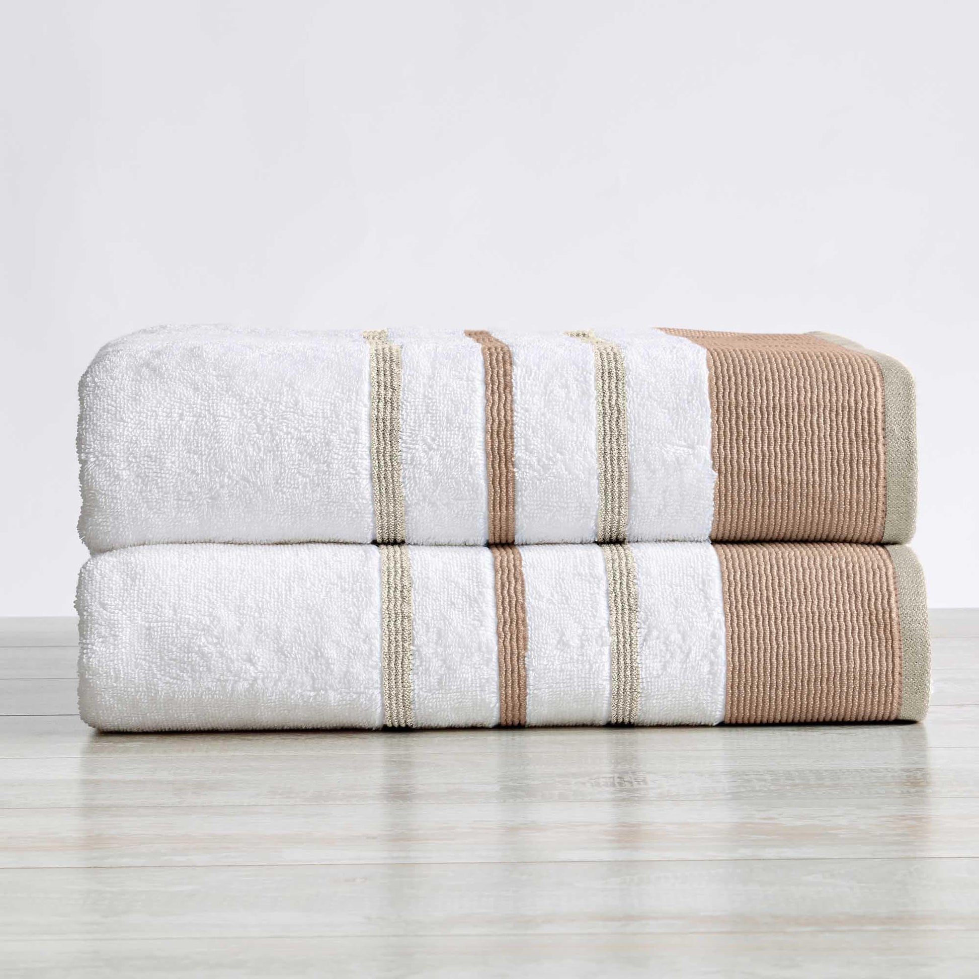 Decorative Cotton Stripe Bath Towel Set - Noelle Collection - Best Buy Furniture