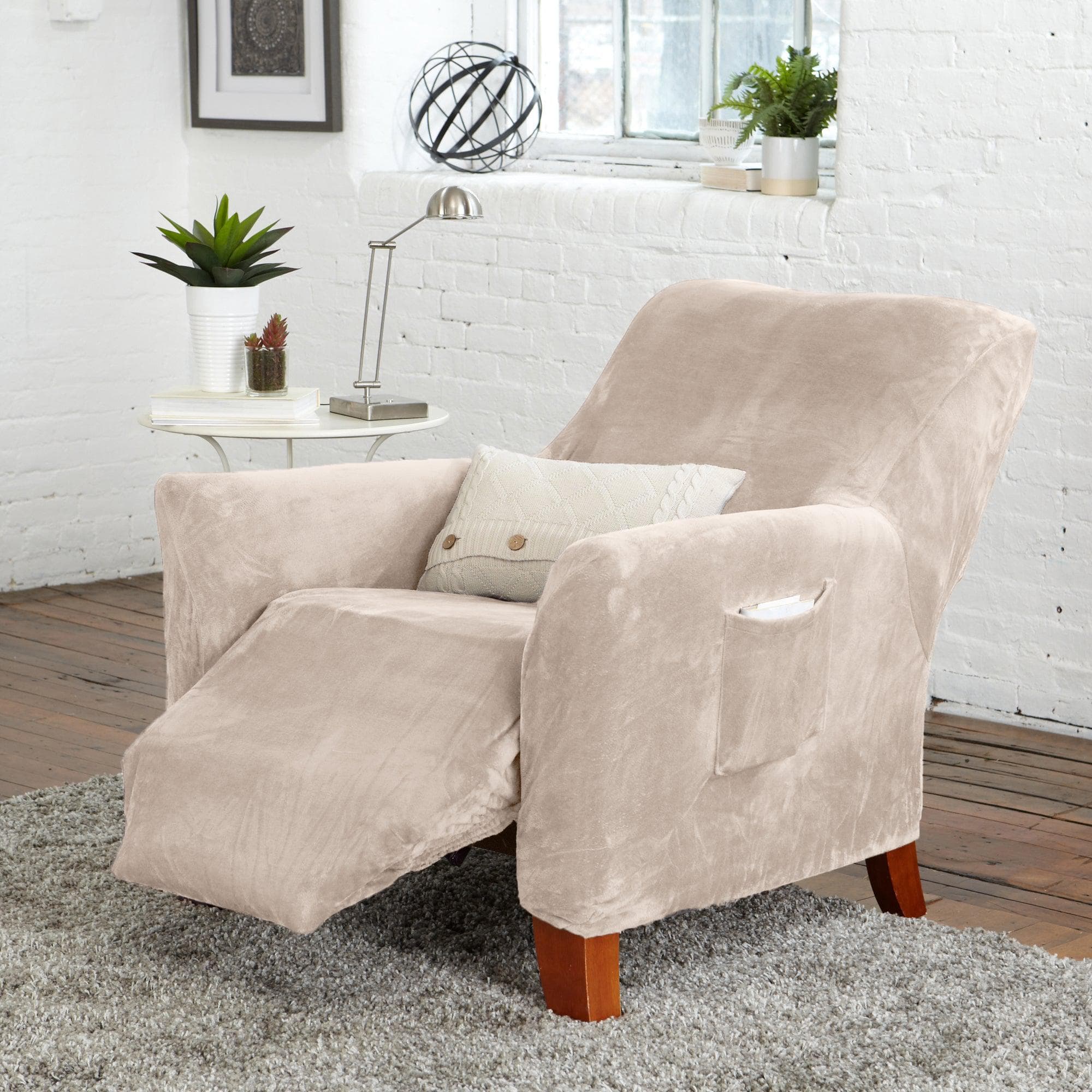 Velvet Stretch Slipcover - Gale Collection - Best Buy Furniture