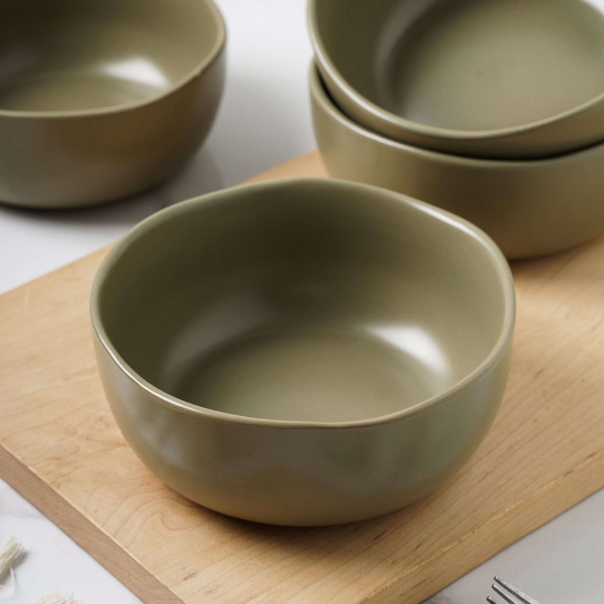 Tom Stoneware Bowl - Olive