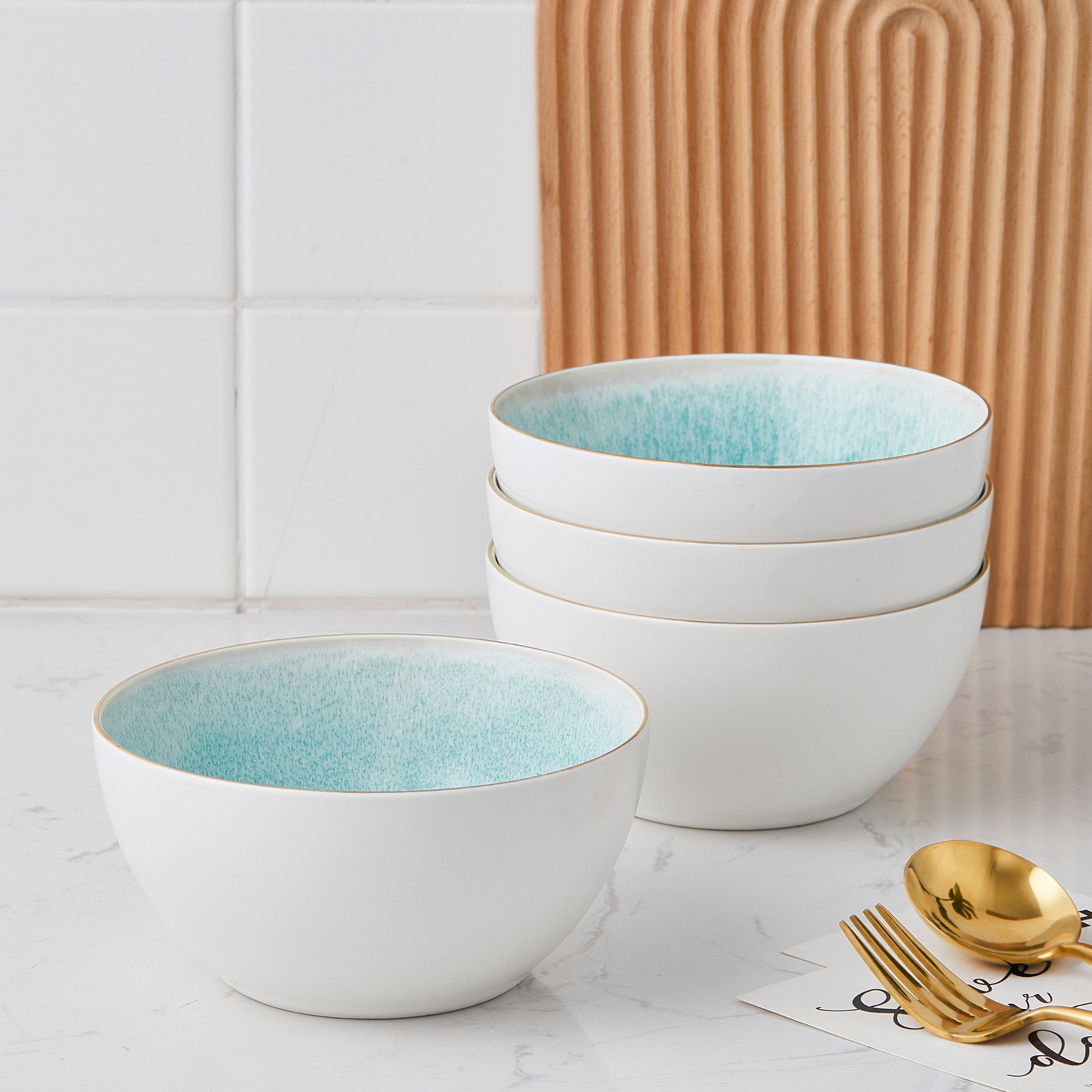 Josephine Porcelain Bowl - Mint