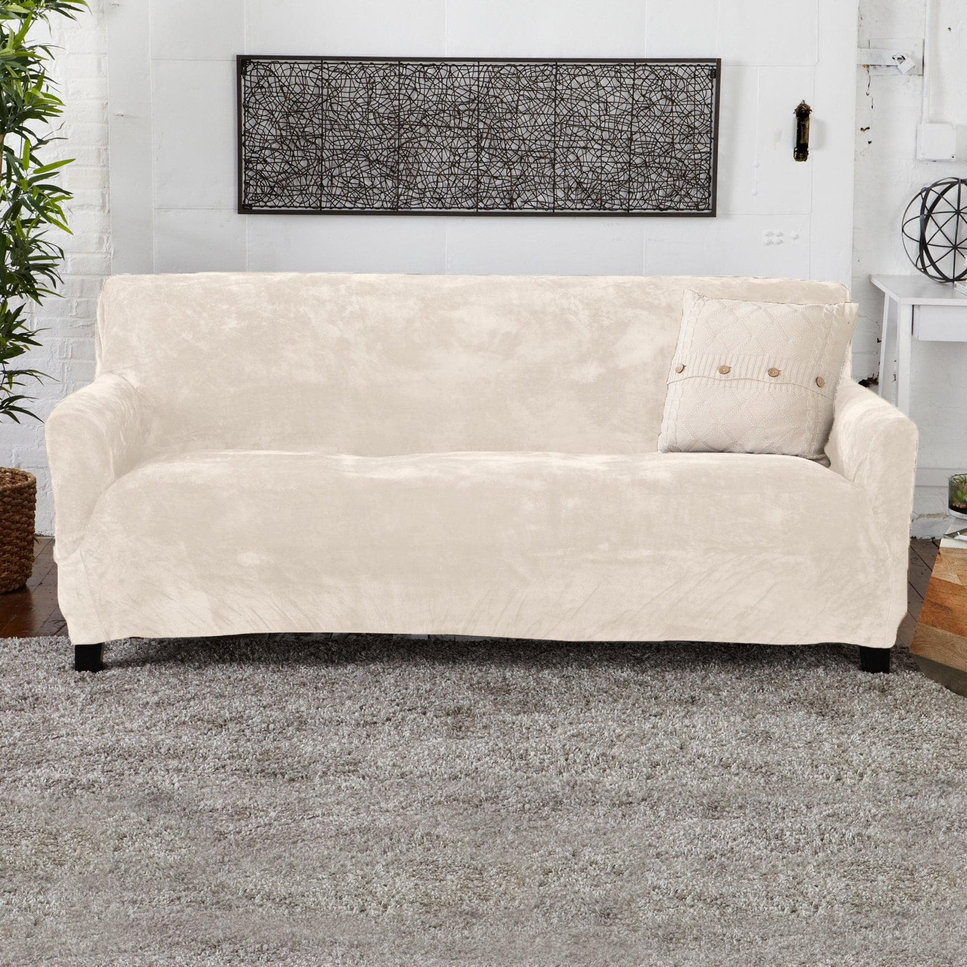 Velvet Stretch Slipcover - Gale Collection - Best Buy Furniture