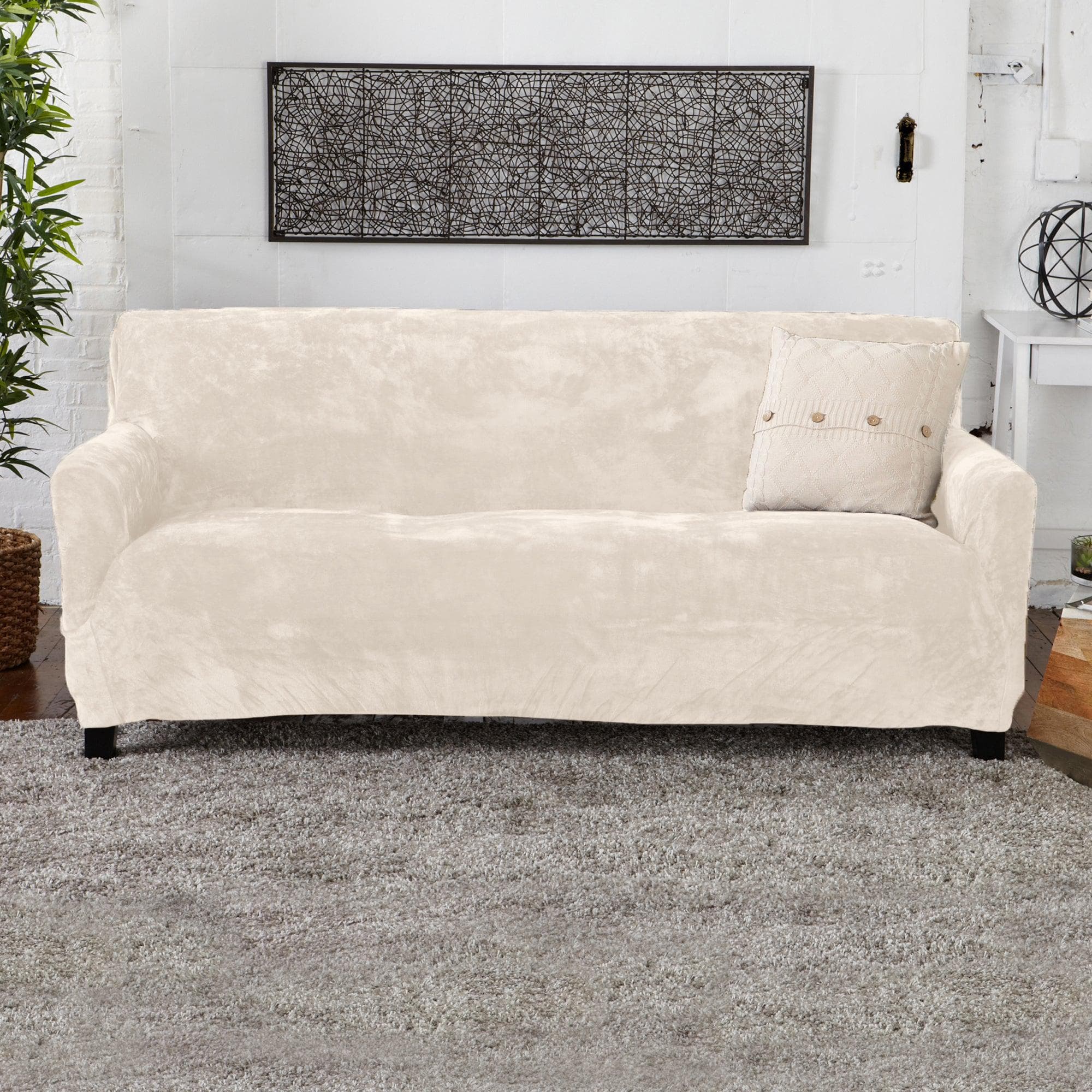 Velvet Stretch Slipcover - Gale Collection - Best Buy Furniture