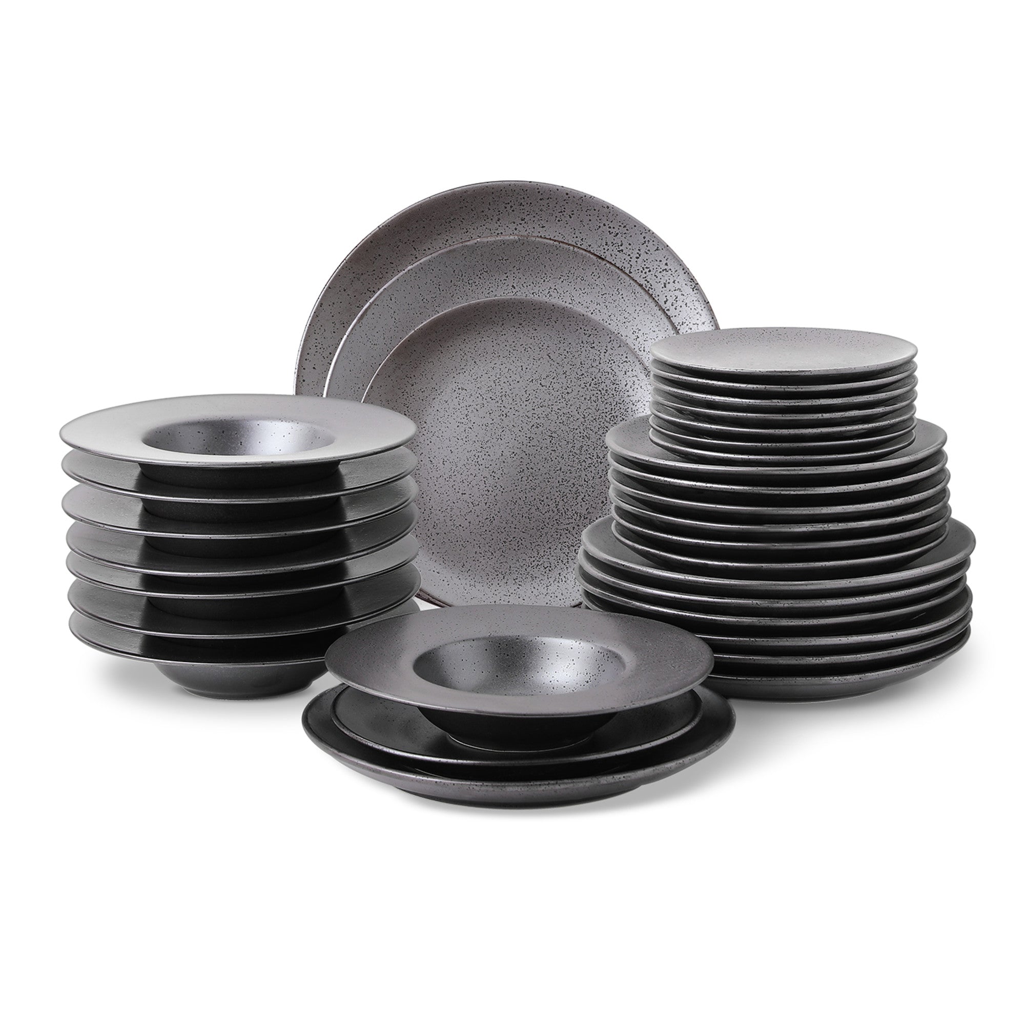 Valencia Porcelain Dinnerware Set - Metallic Grey