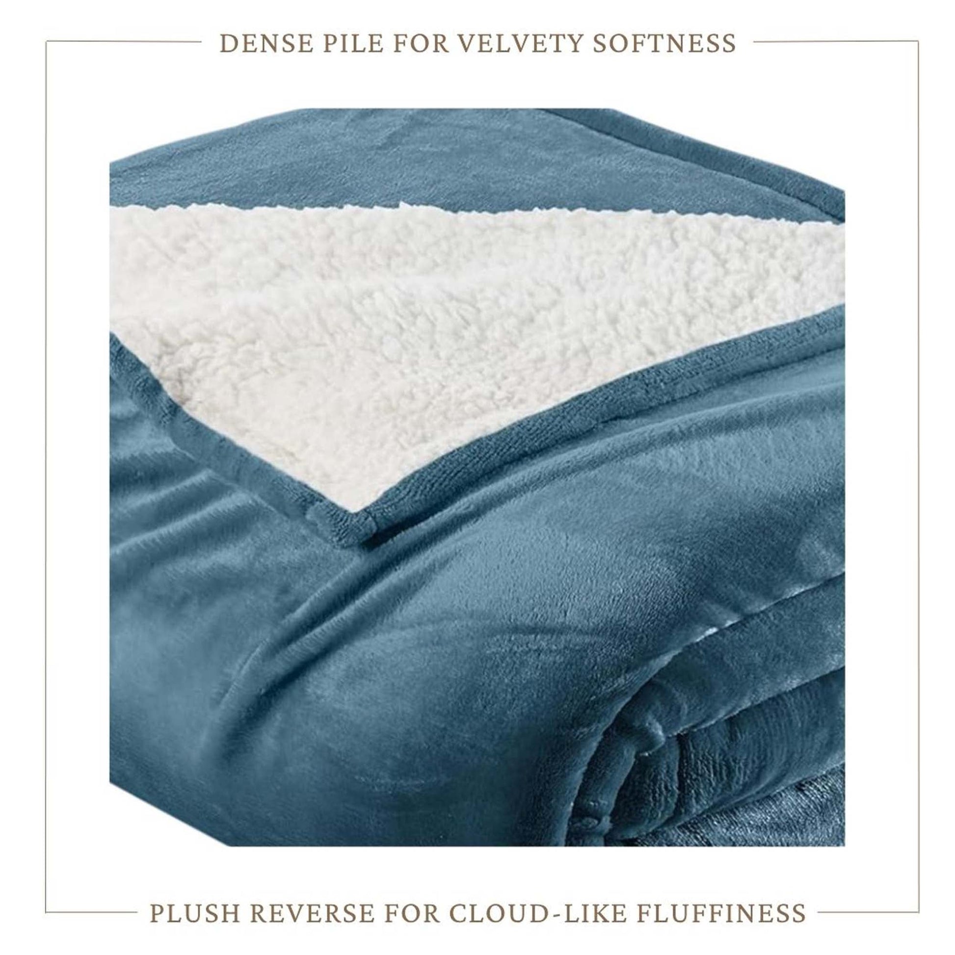 Velvet Plush Sherpa Bed Blanket - Sherpa Fleece Collection - Best Buy Furniture