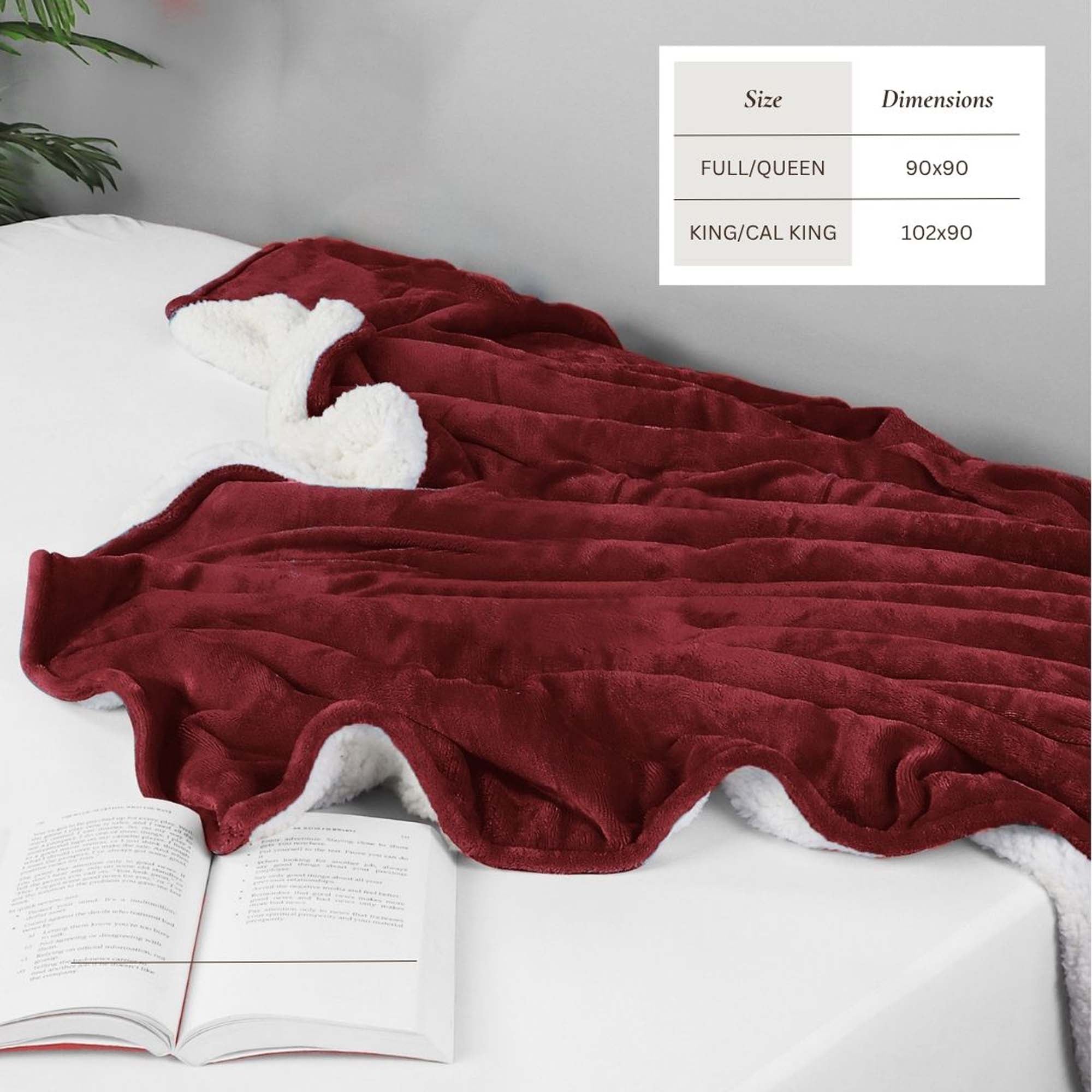Velvet Plush Sherpa Bed Blanket - Sherpa Fleece Collection - Best Buy Furniture