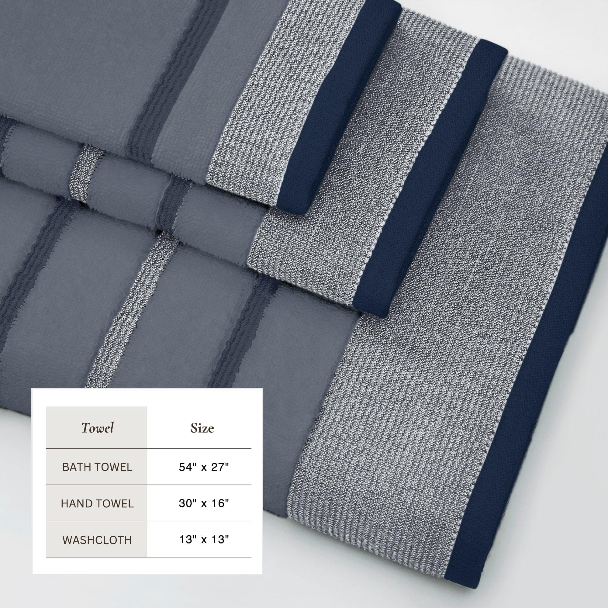 Decorative Cotton Stripe Bath Towel Set - Noelle Collection - Best Buy Furniture