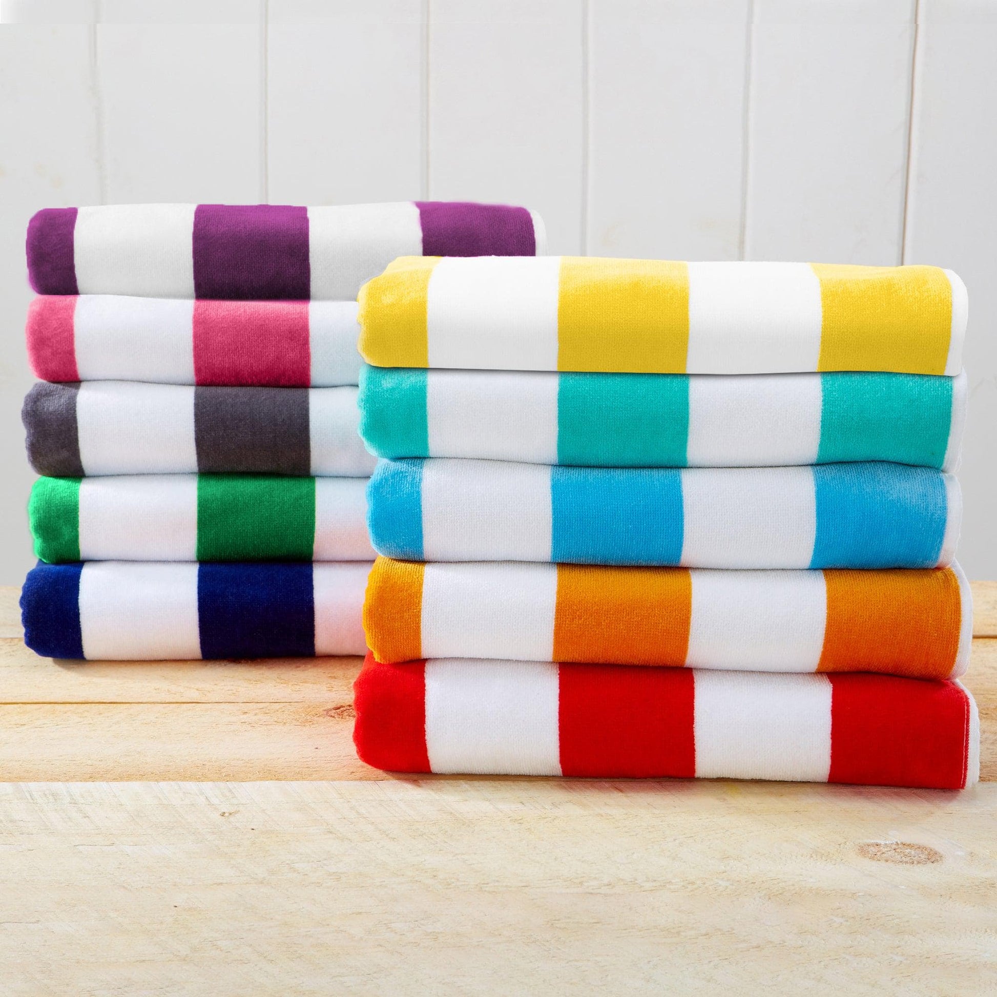 Cotton Velour Cabana Stripe Beach Towel - Novia Collection - Best Buy Furniture
