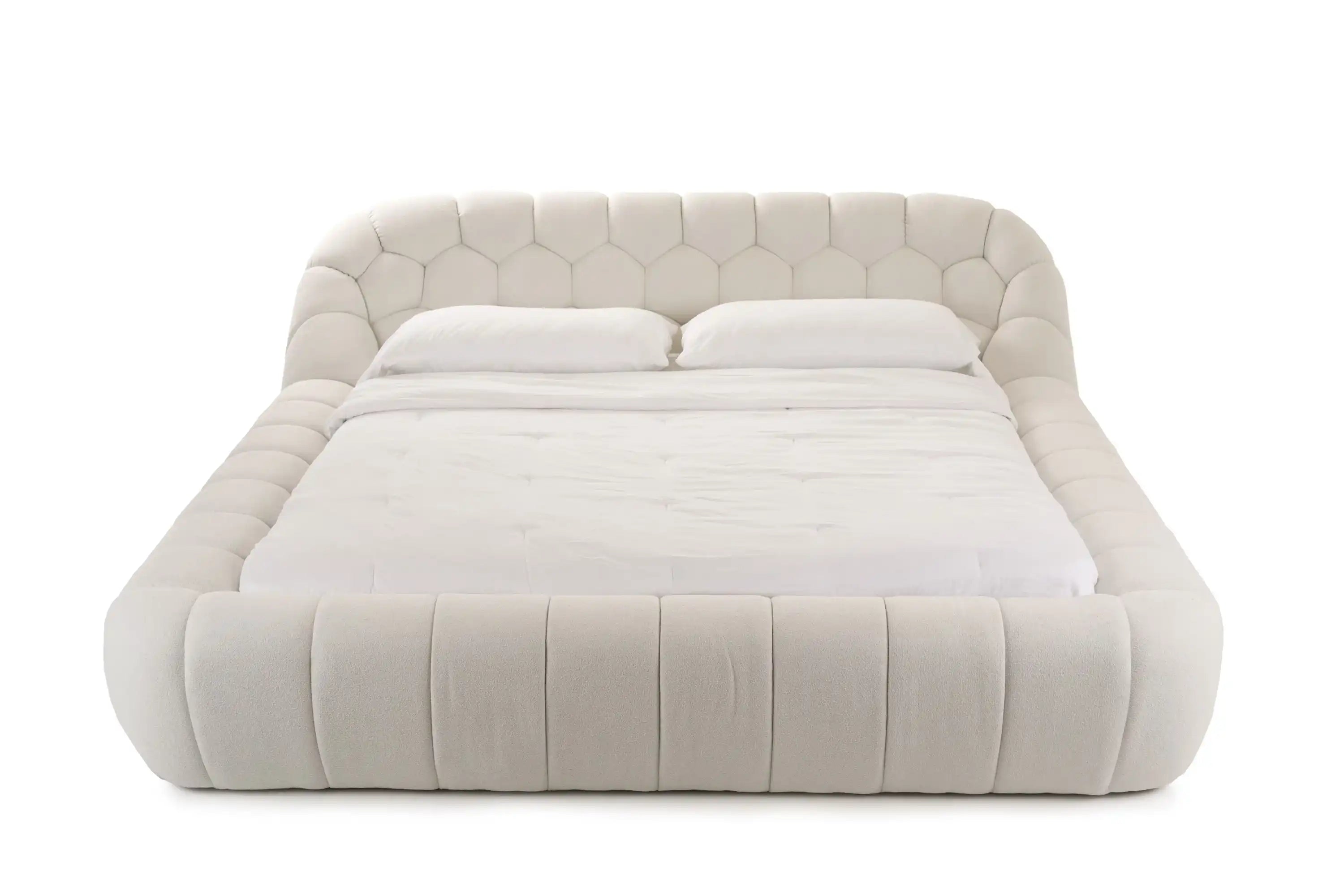Divani Casa Yolonda - Modern Off-White Fabric Bed King