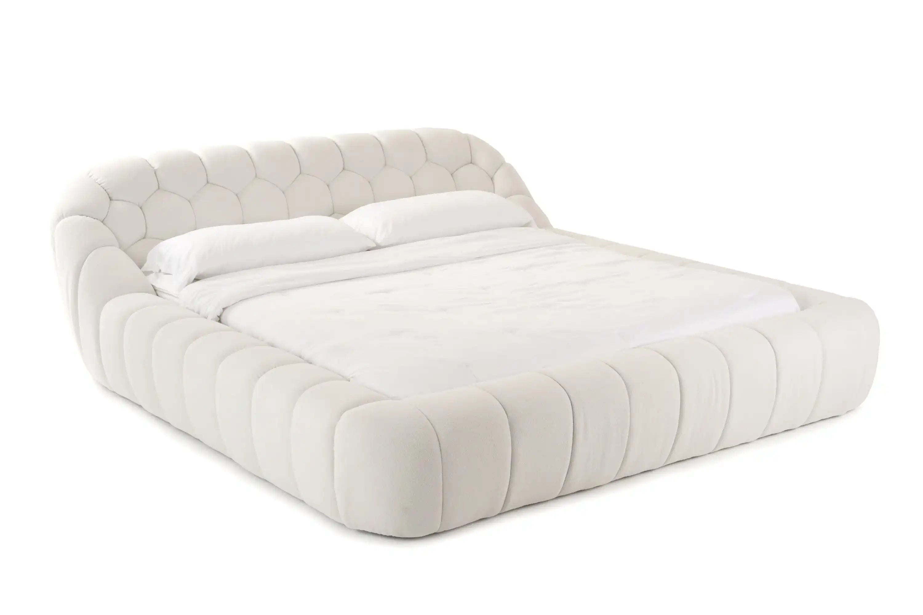 Divani Casa Yolonda - Modern Off-White Fabric Bed King