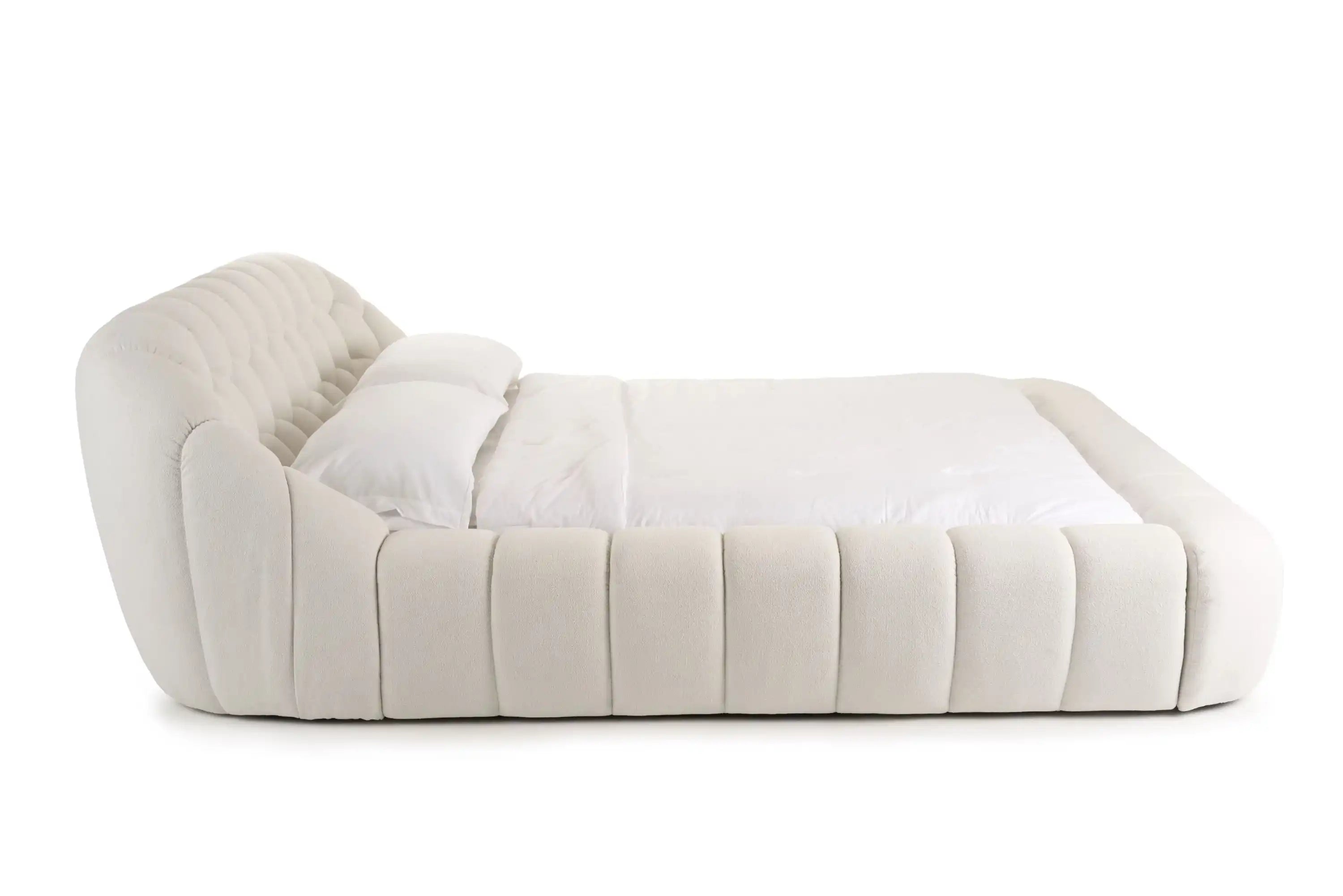Divani Casa Yolonda - Modern Off-White Fabric Bed King