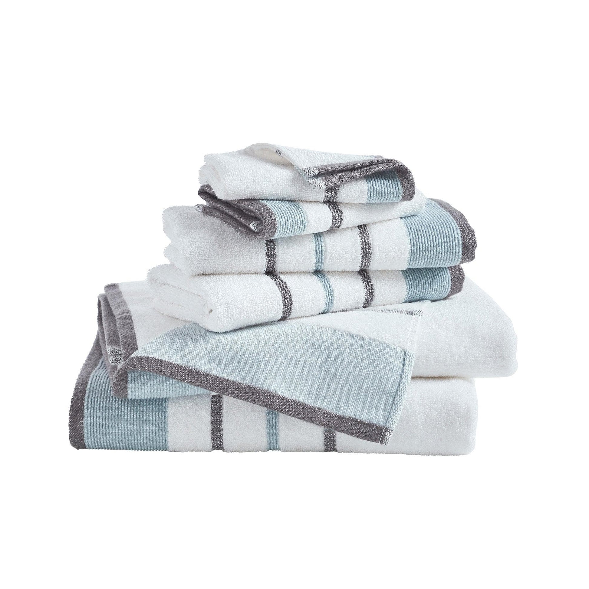 Decorative Cotton Stripe Bath Towel Set - Noelle Collection - Best Buy Furniture