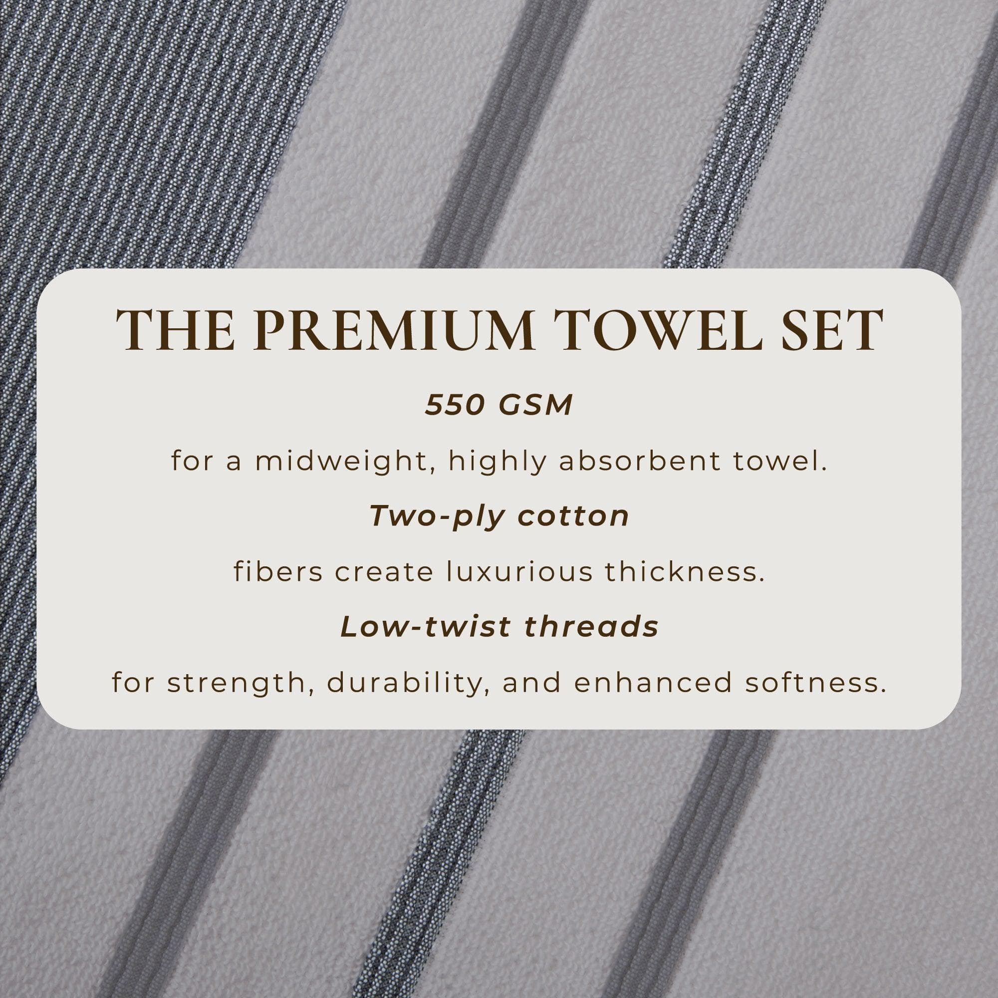 Decorative Cotton Stripe Bath Towel Set - Noelle Collection - Best Buy Furniture