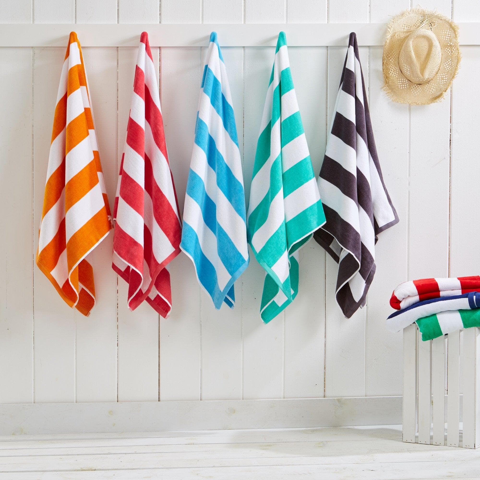 Cotton Velour Cabana Stripe Beach Towel - Novia Collection - Best Buy Furniture