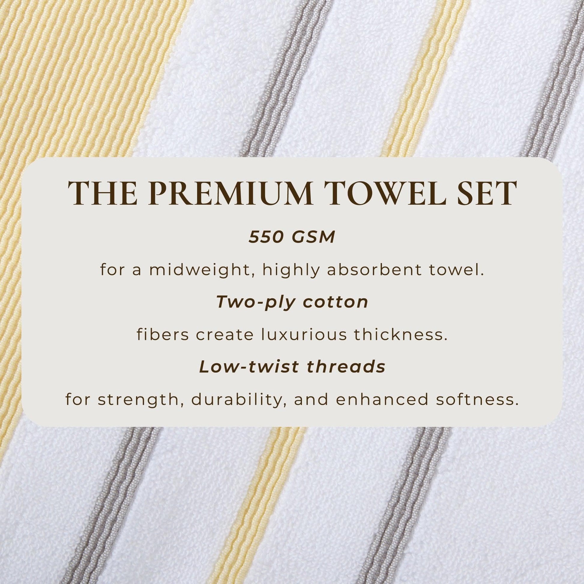 Decorative Cotton Stripe Bath Towel Set - Noelle Collection - Best Buy Furniture