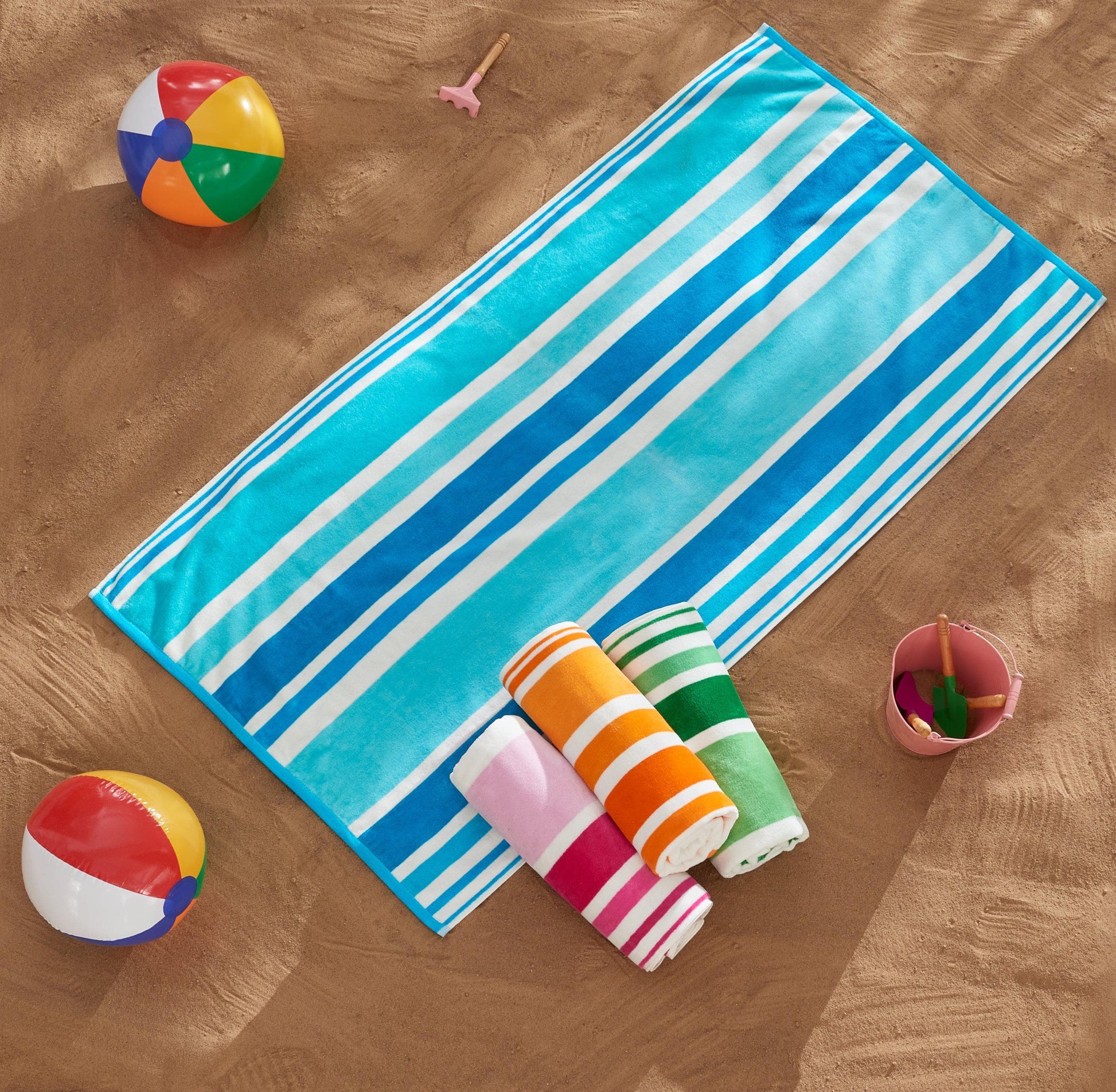 Cotton Velour Cabana Stripe Beach Towel - Novia Collection - Best Buy Furniture