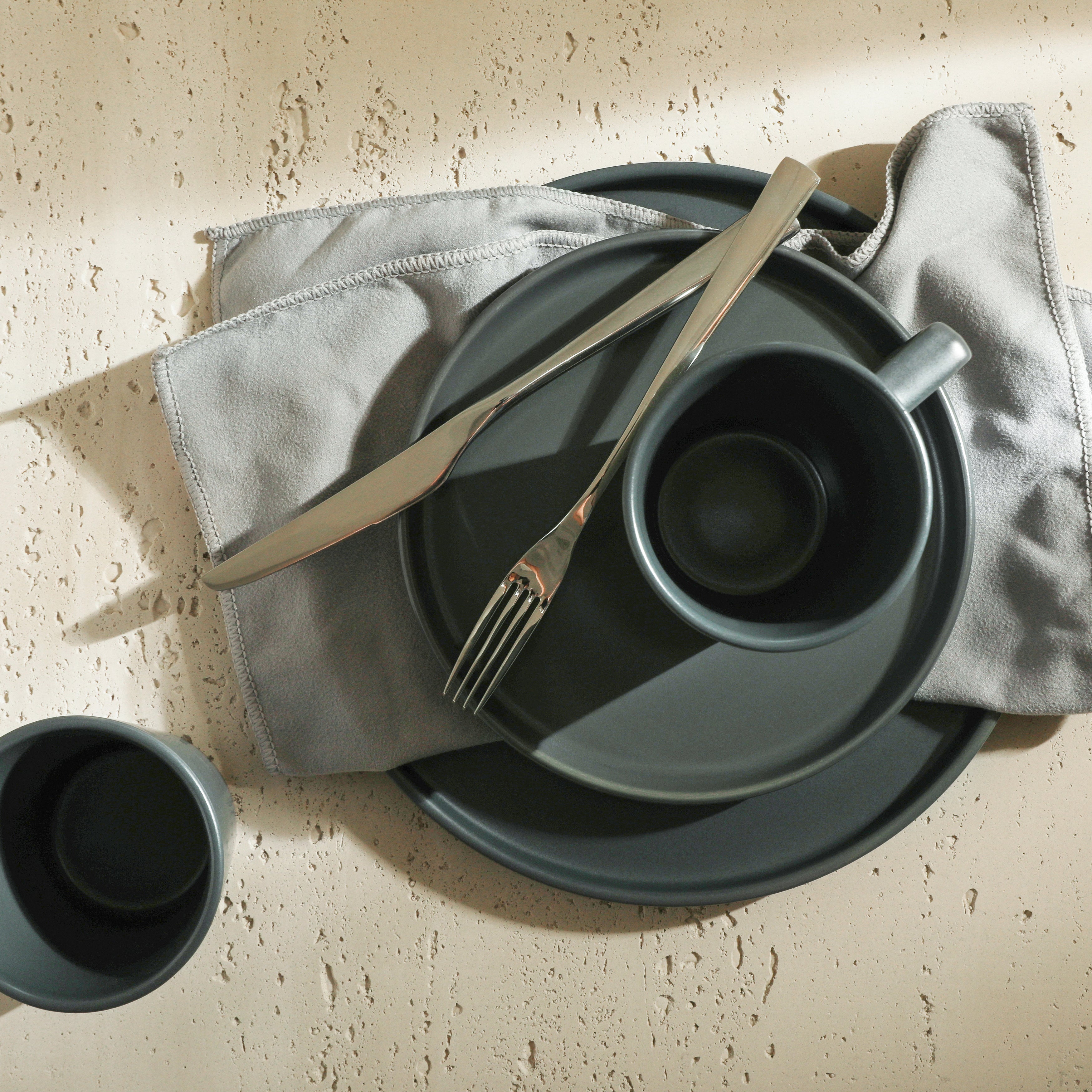 Celina Stoneware Dinnerware Set - Gray Matte