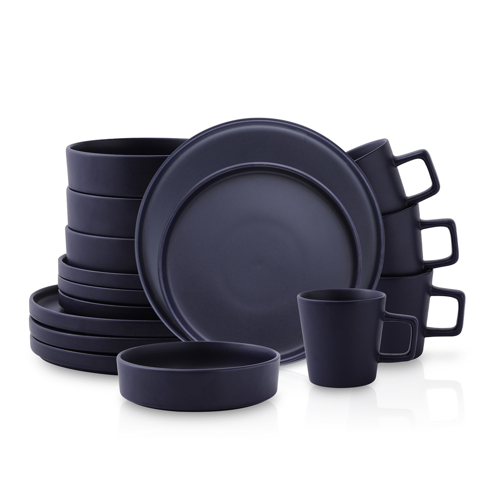 Cleo Stoneware Dinnerware Set - Dark Blue